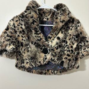 River Island leopard print faux fur jacket with a flared and cropped design